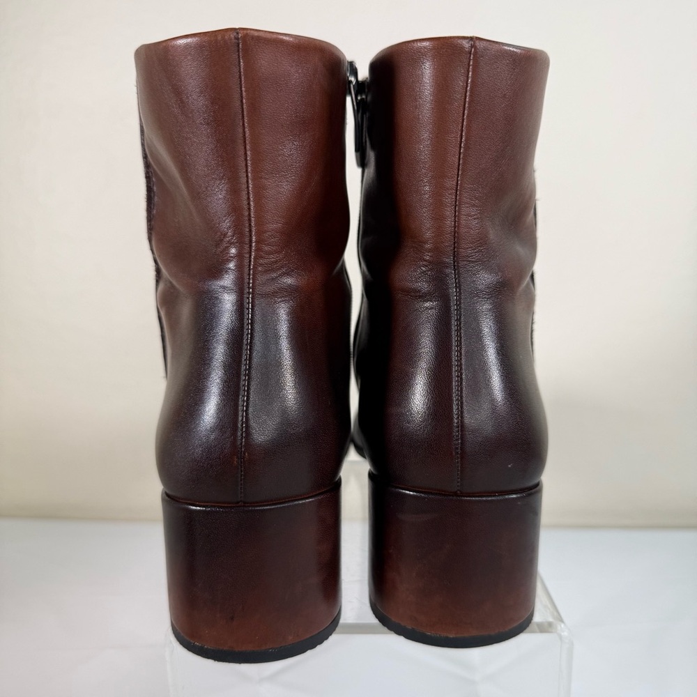 Ecco Shape 35 Danish Block Heels Bison Brown Ankle Boots Booties Size 10 - Picture 5 of 16